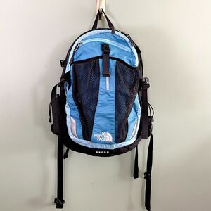 The North Face Recon Backpack Laptop Pocket Gray Blue School Outdoor Hiking